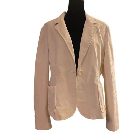 Gap Cream Y2K Velvet Long Sleeve Blazer Size 20‎ - Picture 1 of 13